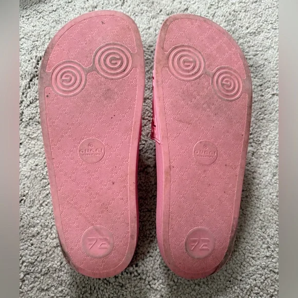 Gucci Embossed Pink Slides - Picture 8 of 10